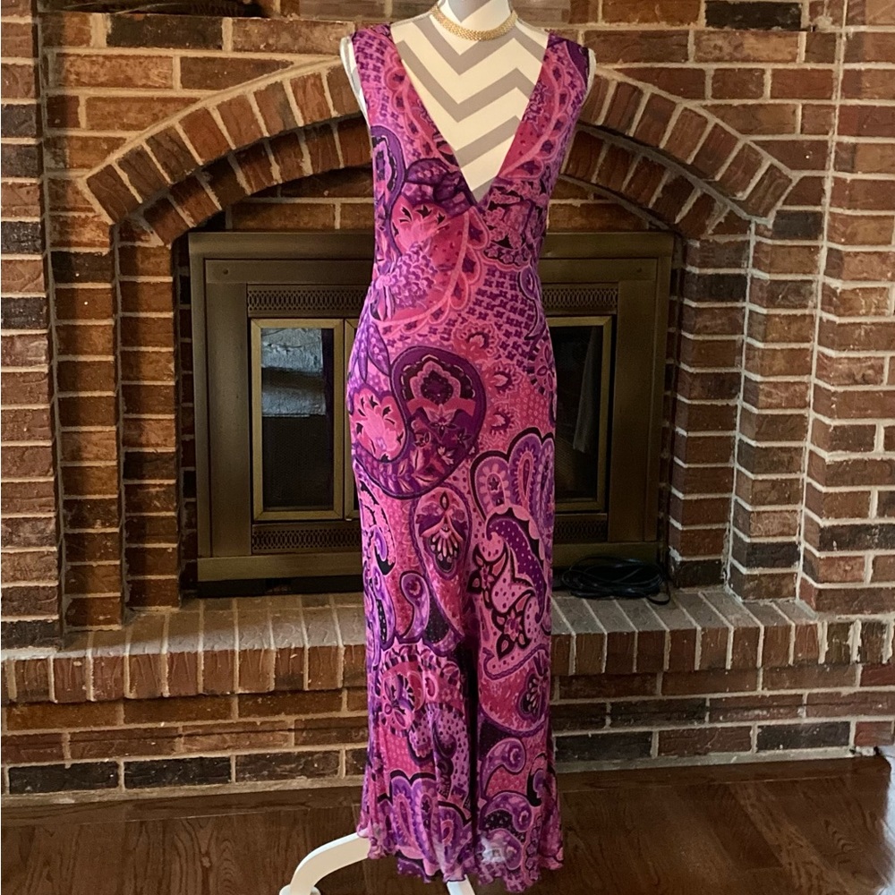 April Cornell Summer Sleeveless Dress Size M Fuchsia